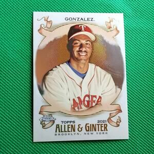 Juan Gonzalez #162 Topps Chrome Allen and Ginter 2021 Texas Rangers